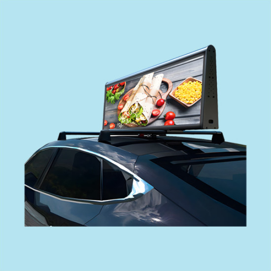 شاشة إعلانية LED للسيارات، لافتة سقفية LED، شاشة عرض LED لسقف سيارة الأجرة